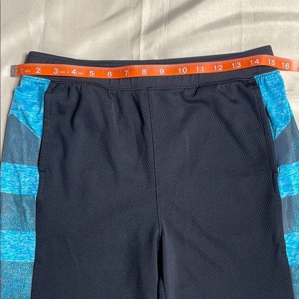 Black and Blue Striped Athletic Shorts - Picture 4 of 6